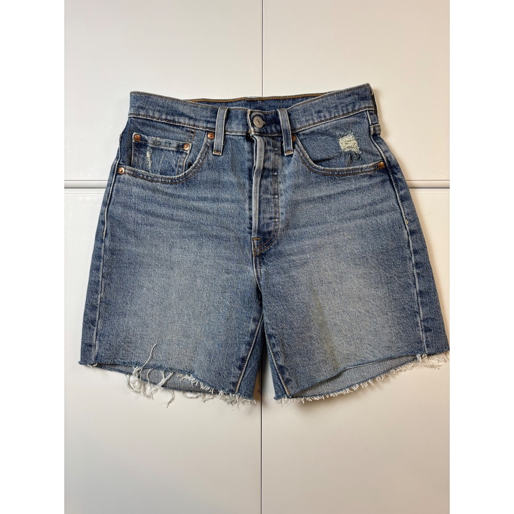 Levi's Mid-Wash Blue Denim Jean Shorts